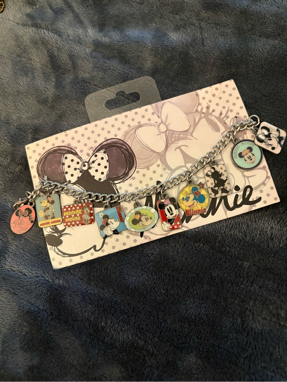 Disney Parks Retro Minnie Mouse Cloisonné
Charm Bracelet - NWT